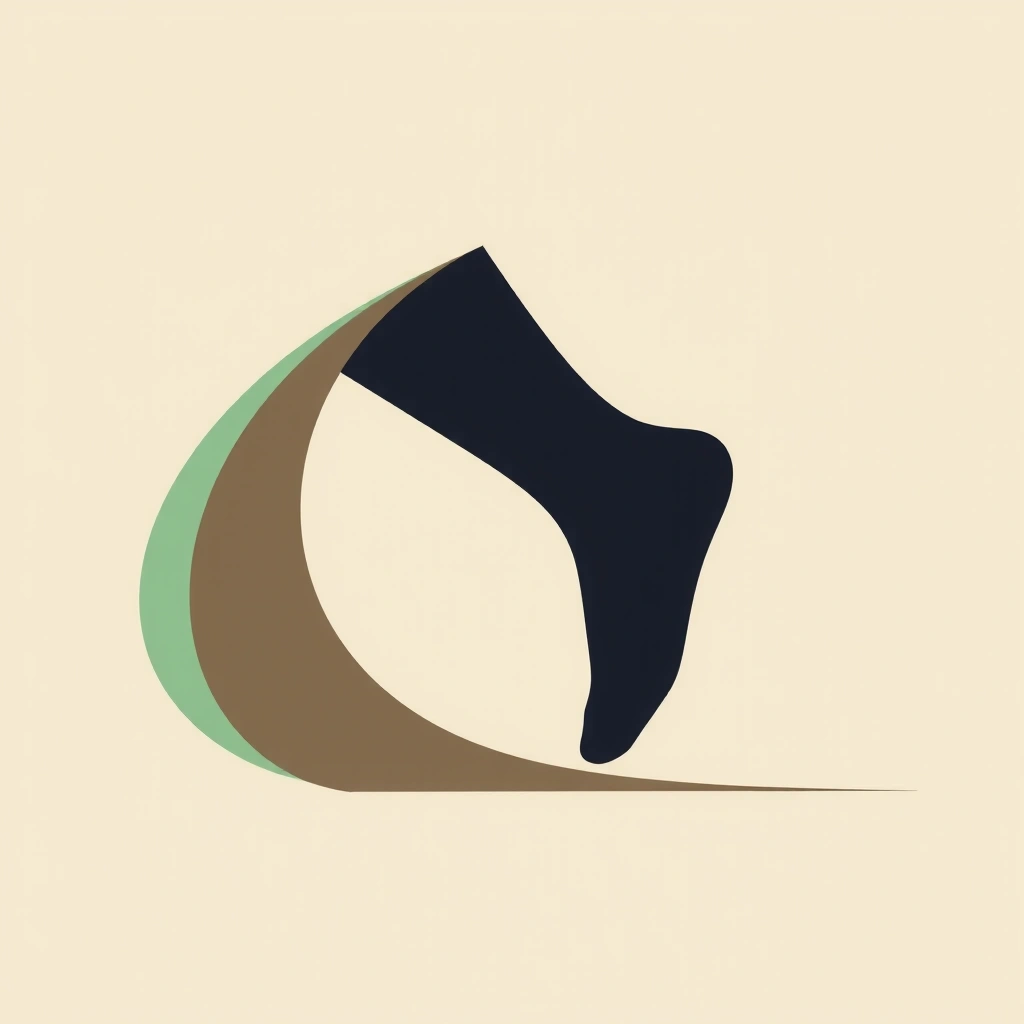 Ilustracja przedstawiająca delikatną linię nogi w ruchu, symbolizującą lekkość